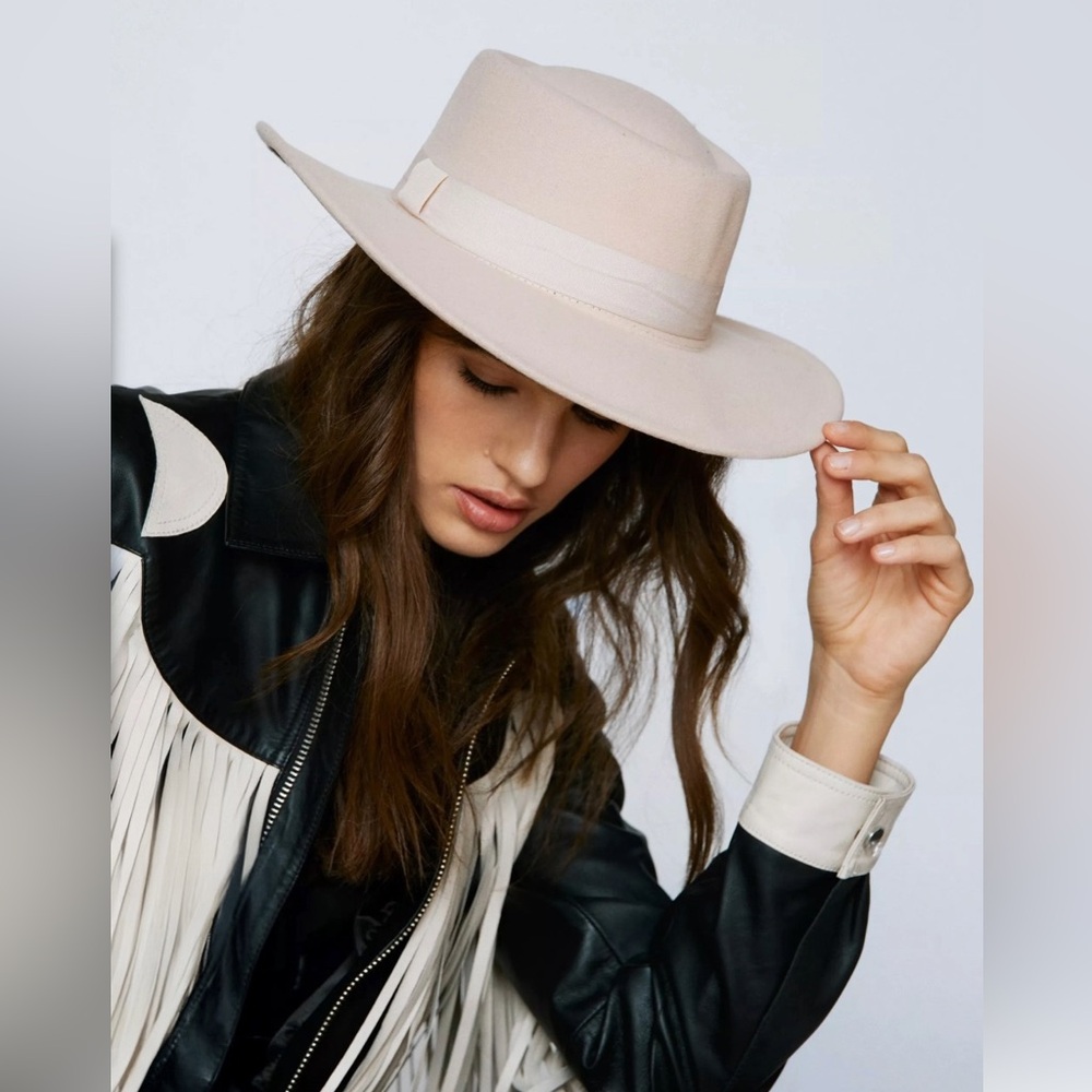 Cream Felt Fedora Hat